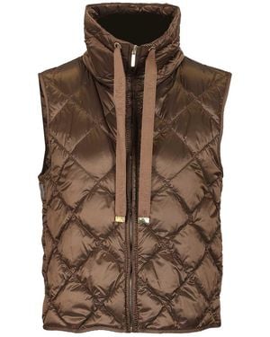 Max Mara Nylon Canvas Vest Coats - Brown