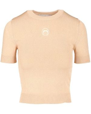 Marine Serre Moon Top T-Shirt-Donna - Bianco