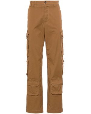 Dolce & Gabbana Cargo Trousers With Logo Patch - Brown