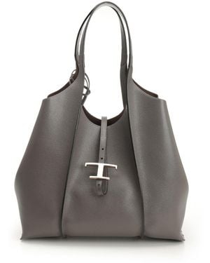 Tod's Tsb Shopping Pend. T Media Shoulder Bags - Grey