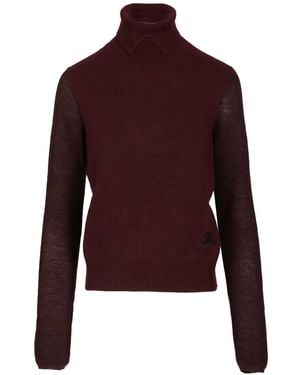 Burberry Wool Blend Sweater Knitwear Bordeaux - Red