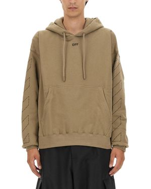 Off-White c/o Virgil Abloh Felpa Con Ricamo Arrow - Neutro