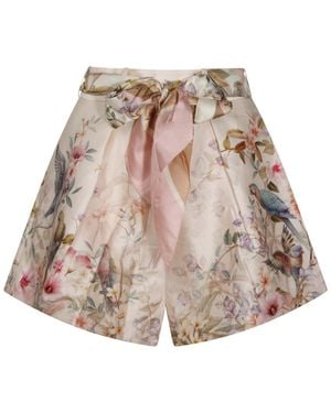Zimmermann Shorts Cream Aviary - Multicolour