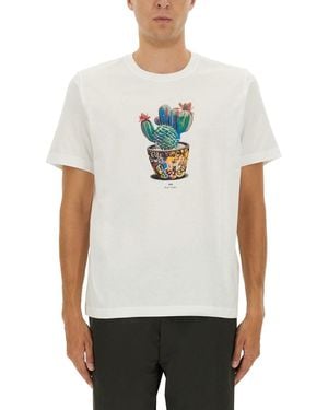 Paul Smith Cactus Print T-shirt - White