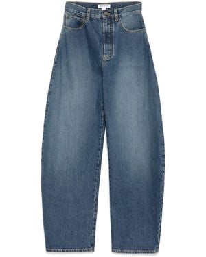 Alaïa Barrel-leg Faded Denim Jeans - Blue