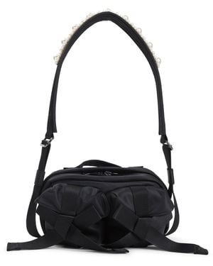 Simone Rocha Classic Bow Crossbody Bag With Emboidery-Donna - Nero