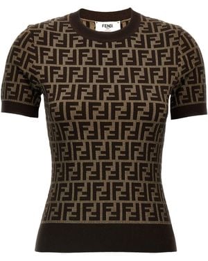 Fendi Ff Maglioni Marrone-Donna - Nero