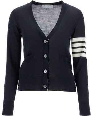 Thom Browne 4-bar Merino Wool Cardigan - 38 Blue