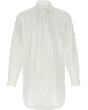 Yohji Yamamoto Lavallière Collar Shirt Shirt And Blouse - White