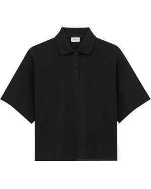Saint Laurent Cotton Blend Polo Shirt - Black