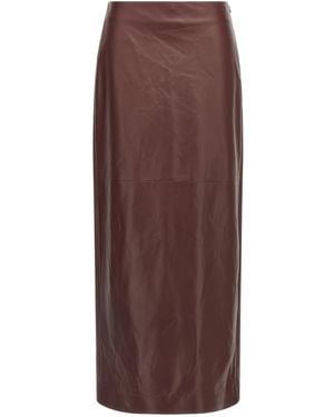 Brunello Cucinelli 'Column Long' Skirt - Brown