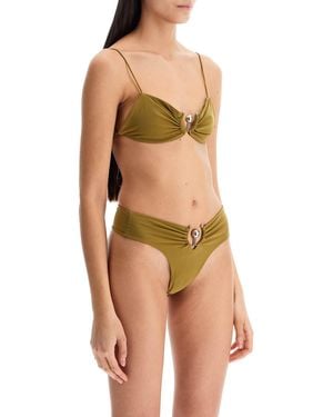 Christopher Esber Top Bikini Ruched Orbit - Green