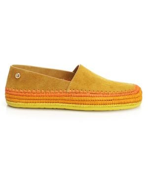 Loewe Paula's Ibiza Rio Raffia-Trimmed Suede Espadrilles - Orange