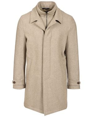 Fay Easy Morning (Db Front) Flanella Cardata Jackets - Natural