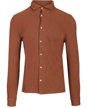 Fedeli Long-Sleeved Shirt Shirts - Brown