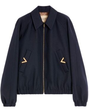 Valentino Vgold Wool Blend Blouson Jacket - Blue