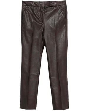 Incotex Stretch Faux Leather Slim Fit Pants - Gray