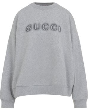 Gucci Cotton Sweatshirt-Donna - Grigio