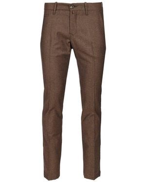 Jacob Cohen Pantalone Slim Fit Bobby Rw Micro Fantasia Moro 100 Lana Pants - Brown