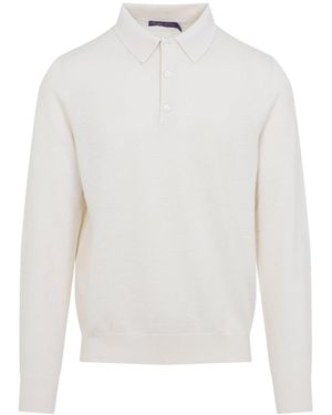 Ralph Lauren Long Sleeves Polo Knit - White