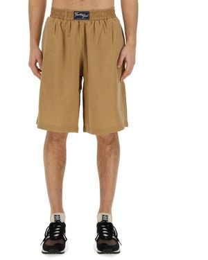 FAMILY FIRST Bermuda With Logo - Natural