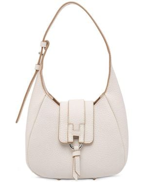 Hogan Mini Leather Hobo Bag-Donna - Bianco