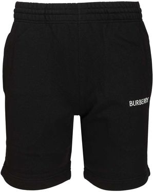 Burberry Cotton Shorts Trousers Nero-Uomo