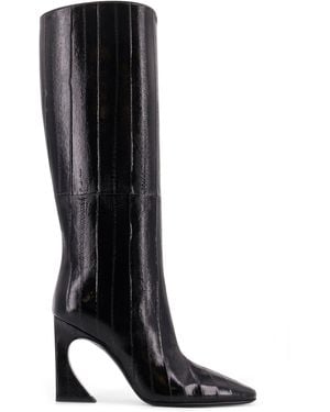 Fendi Arco Hagfish Leather Boots - Black