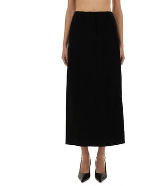 Michael Kors Textured Crepe Maxi Skirt - Black