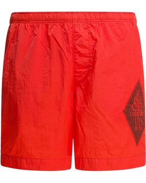 C.P. Company "Eco-Chrome R" Swim Shorts - Red