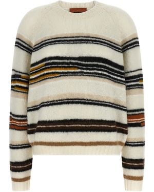 Missoni Stripes Intarsia Sweater Maglioni Bianco-Donna - Grigio