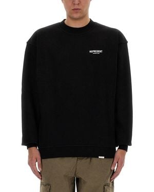 Represent Sweatshirt With Logo-Uomo - Nero
