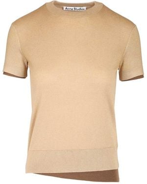 Acne Studios Cashmere And Silk Blend Sweater Knitwear - Natural