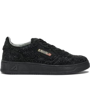 Autry "Medalist Low Crystal" Sneakers - Black