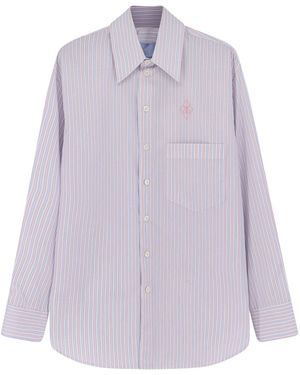 The Seafarer Kim Striped Cotton Shirt - Purple