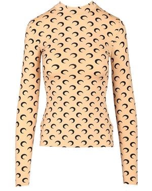 Marine Serre High-Neck Sweater Top-Donna - Bianco