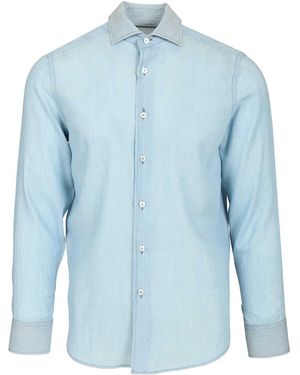 Fedeli Long-Sleeved Shirt Shirts Light - Blue