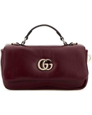 Gucci Burgundy Leather Handbag - Purple