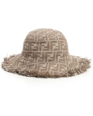 Fendi Jacquard Hat Hats - White