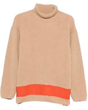 MSGM Maglione A Collo Alto Con Dettaglio Colorblock-Donna - Arancione