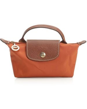 Longchamp Le Pliage Original Small Leather Goods Brown - Pink