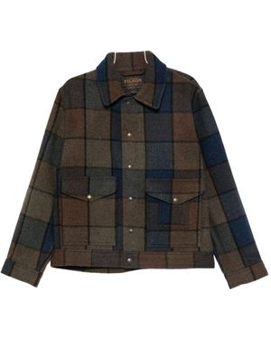 Filson Mackinaw Checked Wool Jacket - Black