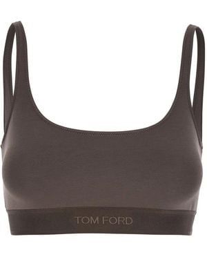 Tom Ford Signature Stretch Bralette With Elasticated Band - Grey
