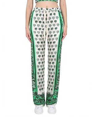 RED Valentino Bandanda Print Pants-Donna - Verde