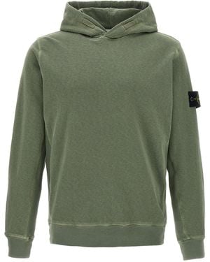 Stone Island Stonewashed Hoodie Sweatshirt Green