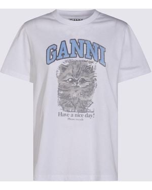 Ganni T-shirts And Polos Light And Natural - Blue