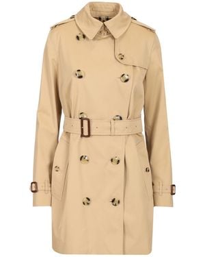 Burberry "Heritage Kensington" Trench Coat - Natural