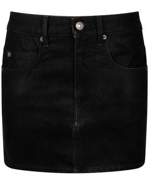 Isabel Marant Kimmy Faux Leather Miniskirt - Black