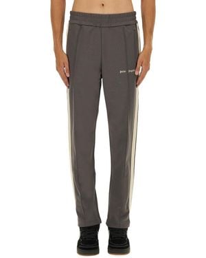 Palm Angels Jogger Pants With Logo-Uomo - Grigio