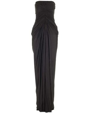 Rick Owens Long Draped Bustier Dress Dresses Black